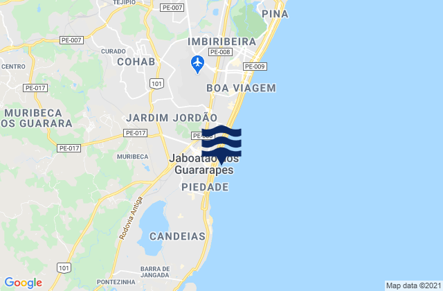 Mappa delle maree di Jaboatão dos Guararapes, Brazil
