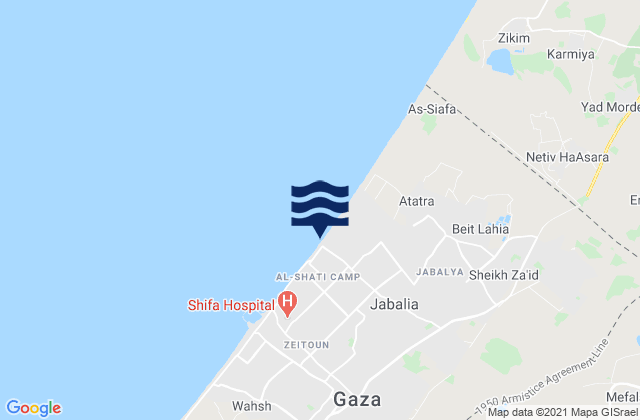 Mappa delle maree di Jabālyā, Palestinian Territory