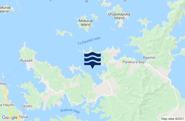 Mappa delle maree di Jacks Bay, New Zealand