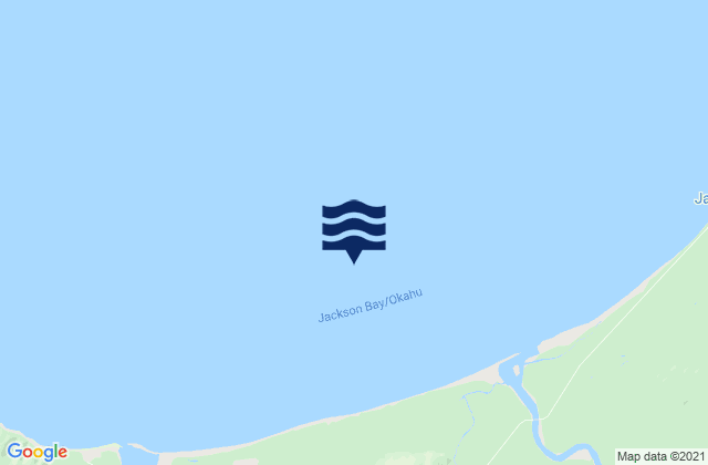 Mappa delle maree di Jackson Bay/Okahu, New Zealand