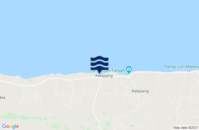 Mappa delle maree di Jalgung, Indonesia