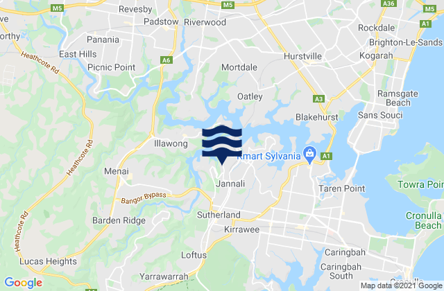 Mappa delle maree di Jannali, Australia