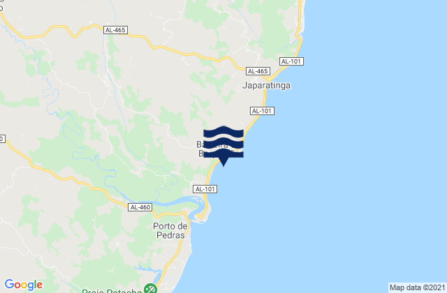 Mappa delle maree di Japaratinga, Brazil