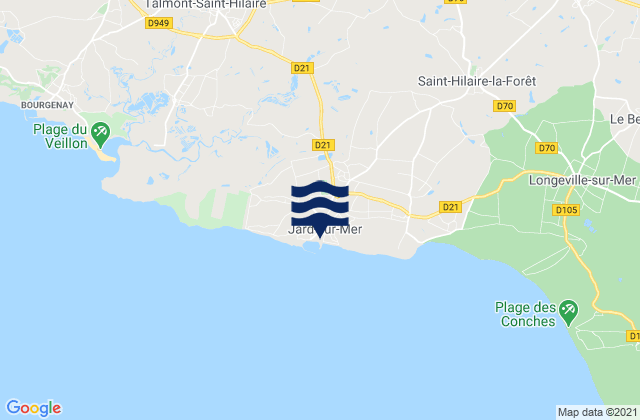 Mappa delle maree di Jard-sur-Mer, France