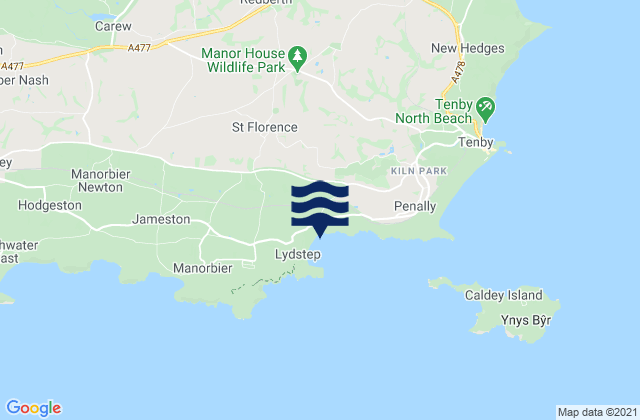 Mappa delle maree di Jeffreyston, United Kingdom