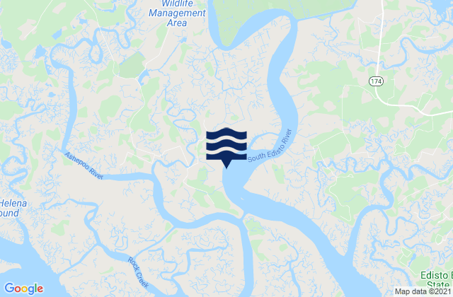 Mappa delle maree di Jehossee Island S tip South Edisto River, United States