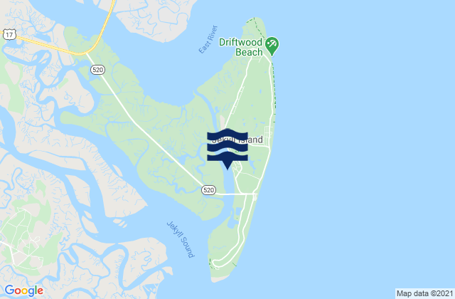 Mappa delle maree di Jekyll Island Marina (Jekyll Creek), United States