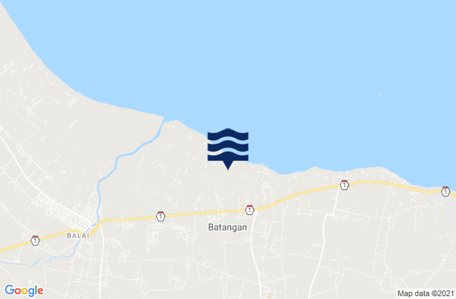 Mappa delle maree di Jembangan, Indonesia