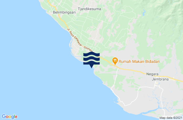 Mappa delle maree di Jembrana Subdistrict, Indonesia