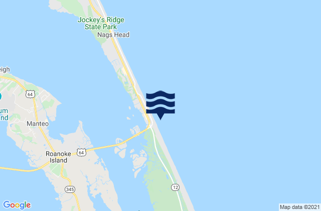 Mappa delle maree di Jennettes Pier Nags Head (Ocean), United States