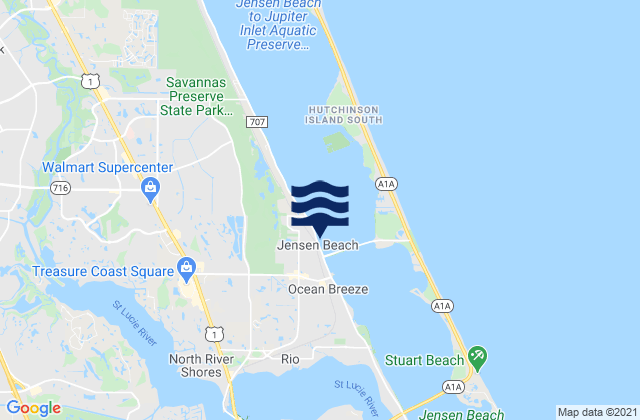 Mappa delle maree di Jensen Beach, United States