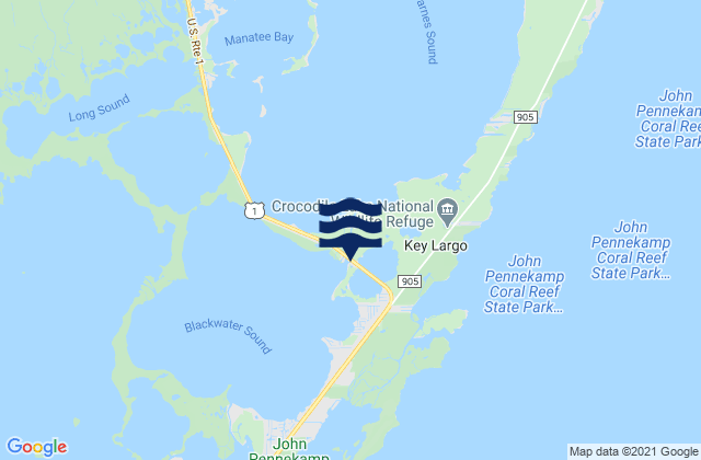 Mappa delle maree di Jewfish Creek entrance Blackwater Sound, United States