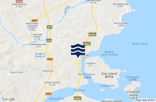 Mappa delle maree di Jiangnan, China