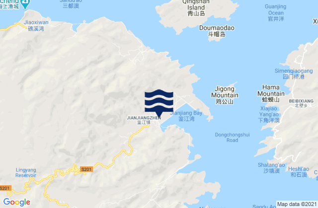 Mappa delle maree di Jianjiang, China