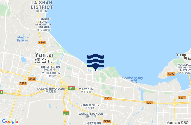 Mappa delle maree di Jiejiazhuang, China
