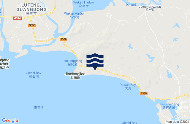 Mappa delle maree di Jinxiang, China