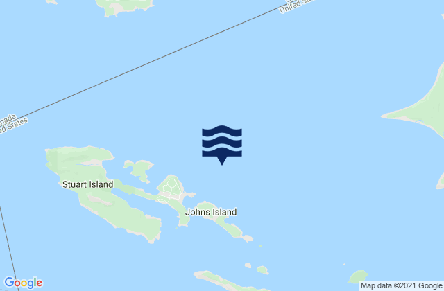 Mappa delle maree di Johns Island 0.8 mile north of, United States