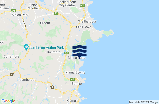 Mappa delle maree di Jones Beach, Australia