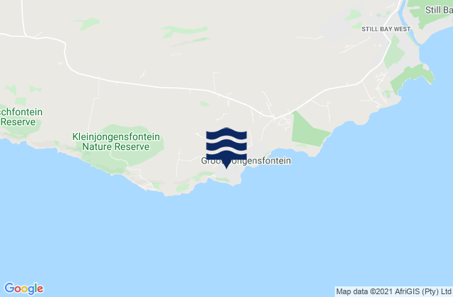 Mappa delle maree di Jongensfontein, South Africa