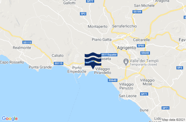 Mappa delle maree di Joppolo Giancaxio, Italy