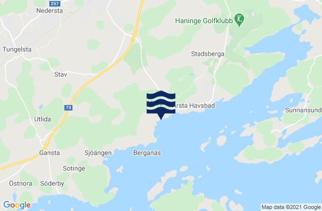 Mappa delle maree di Jordbro, Sweden