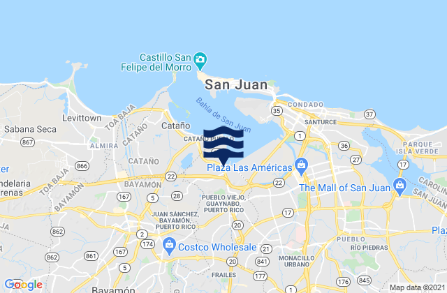 Mappa delle maree di Juan Sánchez Barrio, Puerto Rico