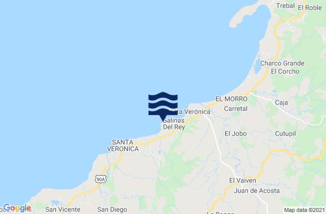 Mappa delle maree di Juan de Acosta, Colombia