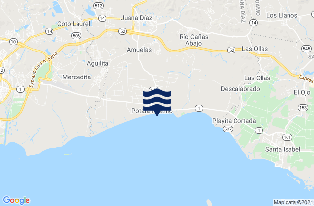 Mappa delle maree di Juana Díaz Municipio, Puerto Rico