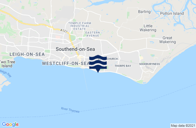 Mappa delle maree di Jubilee Beach, United Kingdom