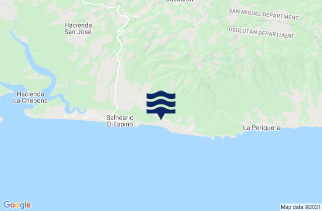 Mappa delle maree di Jucuarán, El Salvador
