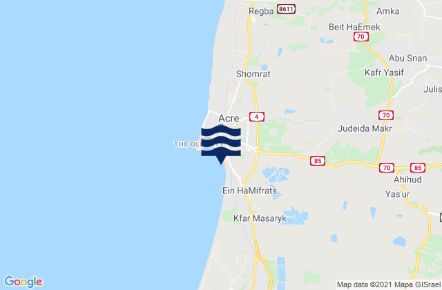 Mappa delle maree di Judeida Makr, Israel
