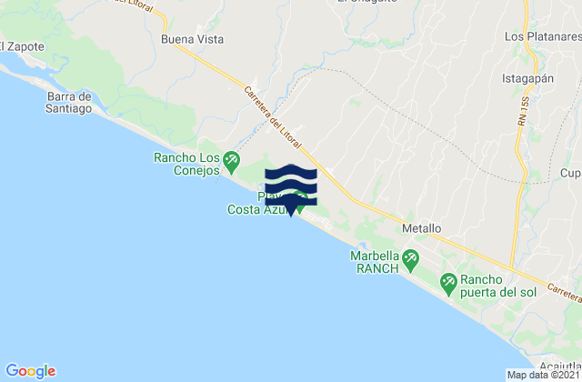 Mappa delle maree di Jujutla, El Salvador
