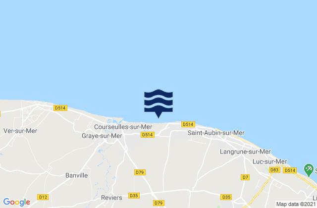 Mappa delle maree di Juno Beach, France