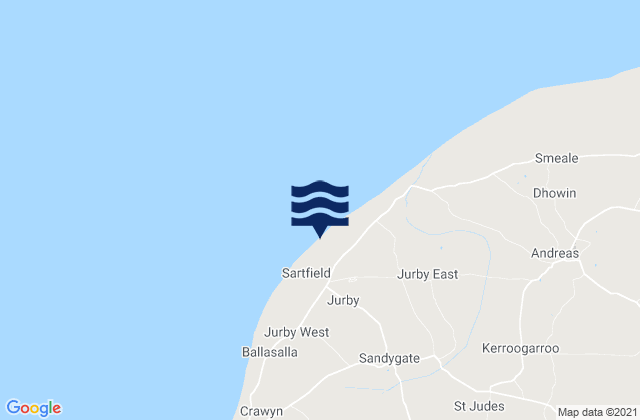 Mappa delle maree di Jurby, Isle of Man