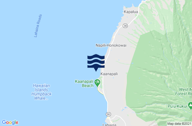 Mappa delle maree di Kaanapali Landing, United States