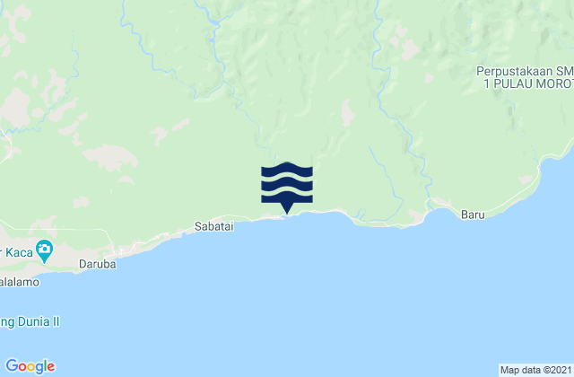 Mappa delle maree di Kabupaten Pulau Morotai, Indonesia