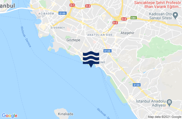Mappa delle maree di Kadıköy, Turkey