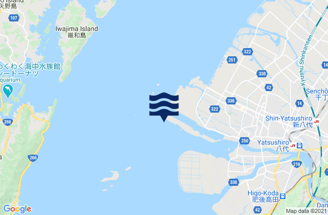 Mappa delle maree di Kaga Sima, Japan