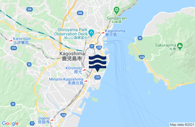 Mappa delle maree di Kagoshima Shi, Japan