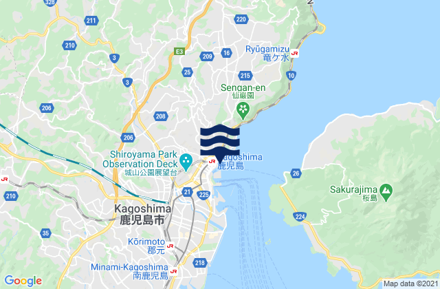 Mappa delle maree di Kagosima, Japan