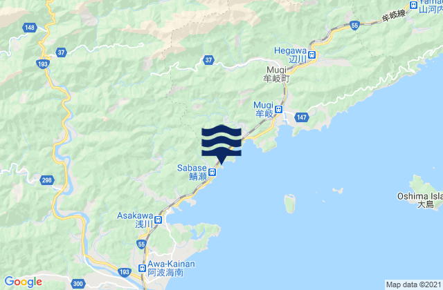 Mappa delle maree di Kaifu Gun, Japan