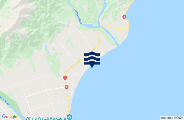 Mappa delle maree di Kaikoura District, New Zealand