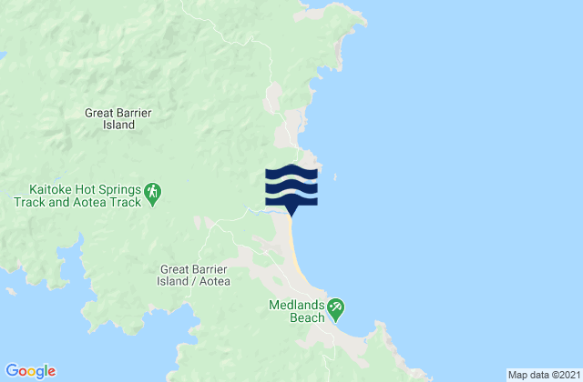 Mappa delle maree di Kaitoke Beach, New Zealand
