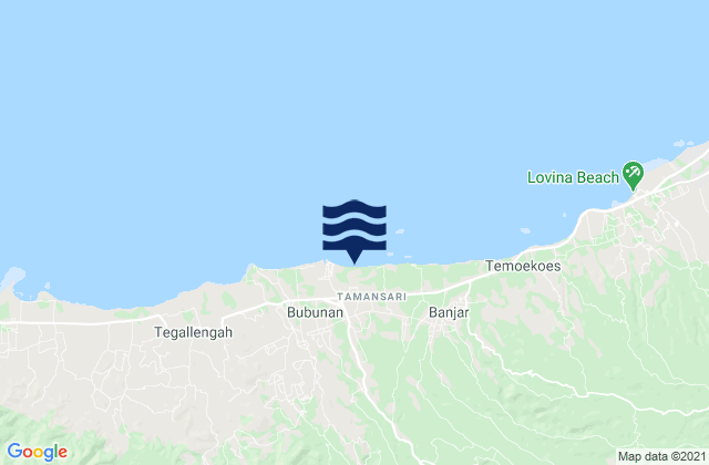 Mappa delle maree di Kajanan, Indonesia