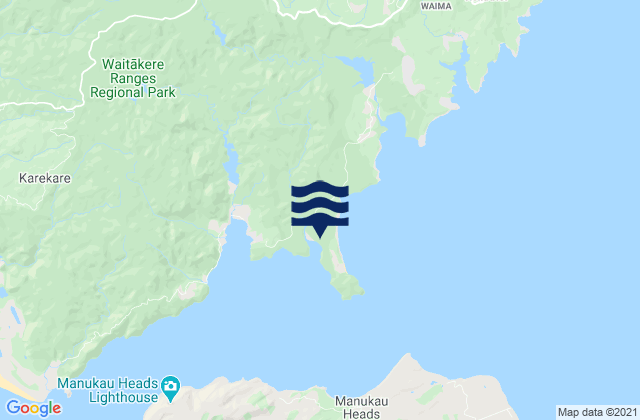 Mappa delle maree di Kakamatua Inlet, New Zealand