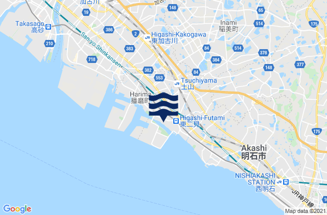 Mappa delle maree di Kako-gun, Japan