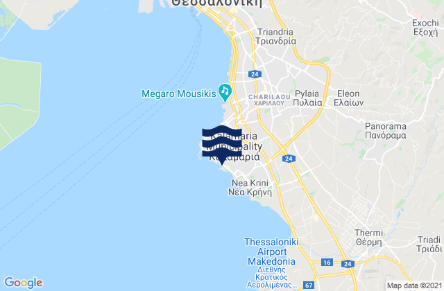 Mappa delle maree di Kalamariá, Greece