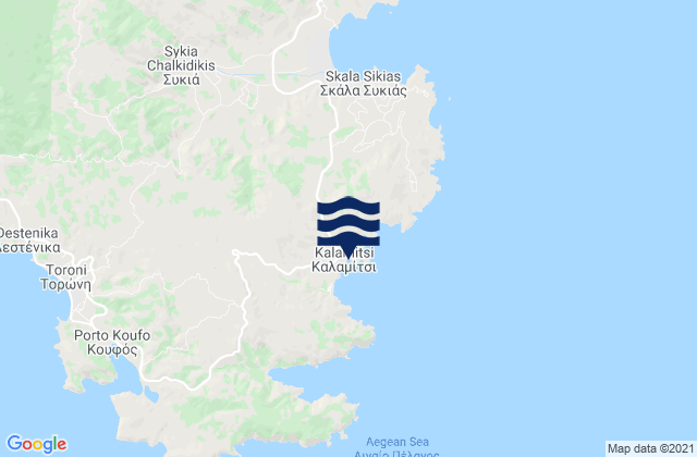 Mappa delle maree di Kalamitsi, Greece