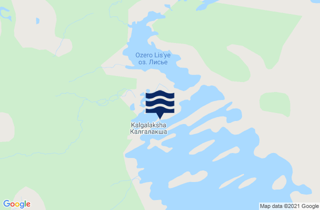 Mappa delle maree di Kalgalaksha Kalgalaksha Bay, Russia