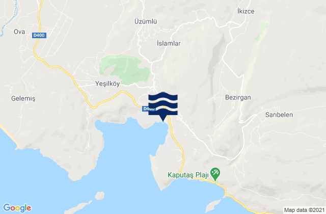 Mappa delle maree di Kalkan, Turkey